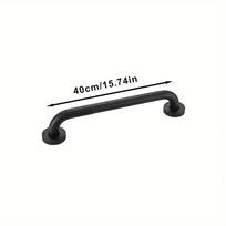 Stainless Steel Anti-Slip Bathroom Grab Bar - Black Safety Handrail with Ergonomic Curved Design for Elderly & Disabled (as the picture,1PC)