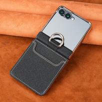 Applicable to Samsung zflip7 mobile phone case and film integrated ZFLIP6 central axis ring card package all-inclusive anti-drop oil wax leather cover samsung zflip 7