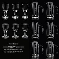 QIWAI Glass Wine and Spirit Decanter Set