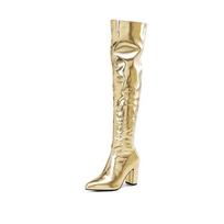 Women's high-heeled boots sexy European and American style pointed thick-heeled boots autumn and winter new knee boots 34