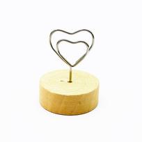 Decoration Desktop Ornament Picture Clip Photo Frame Message Left Supporter Round Wooden Holder silver heart