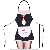Novelty Couple Party Apron Funny Sexy Maid Design Kitchen Cooking Apron with Adjustable Neck Strap and Waist Ties for Men and Women One Size