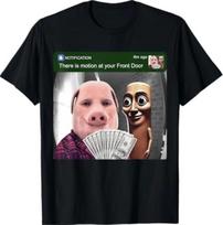 John Pork ir Tung Tung Tung Sahur Priekinės Durys Judesio Juokingi Marškinėliai 4XL