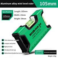 Horizontal Vertical Measure Metric Ruler Spirit Level Strong Magnetic Mini Aluminum Alloy Ruler Portable Decoration Special Tool double 105mm