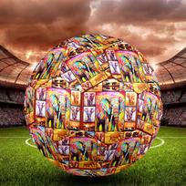 African Elephant Indoor Soccer Ball Size 5 Colorful All Ages Machine Stitched PVC Competition Ready Durable High-Bounce