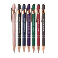 7Pcs Funny Mood Pens Office Humor Ballpoint Pens with Stylus Inspirational Work Stress A 7pcs