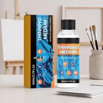 Thinning Medium Odorless Mineral Spirits for Artist Oil Paints 80ml Bottle Suitable for Diluting and Cleaning Brushes Canvas and Painting Tools One Size mėlyna