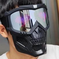 Bluetooth RGB Apšviečiami vakarėlių karnavalo LED slidinėjimo akiniai „Pasidaryk pats“ LED akinių ekrano lenta Kaukės ekrano matrica Dovana Žaislai gray