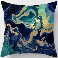 Blue Tone Printing Square Pillowcase, Home Decoration, Car Sofa Cushion Cover 45 * 45Cm Peach skin 18*18(CM)-1Pcs