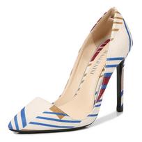 pointed large size stiletto women's single shoes, sexy color matching fashion single shoes, banquet work high heels single shoes women 35