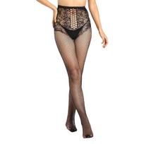 Women High Elasticity Open Crotch Pantyhose Sexy See Through Fishnet Tights Mesh Net Floral Patterned Lingerie Stockings 1