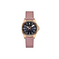 Hamilton Khaki Pilot serijos automatinis mechaninis laikrodis atsparus vandeniui 36 mėlynas ciferblatas nerūdijančio plieno korpusas odinis dirželis moteriški laikrodžiai H76245840 H76245840