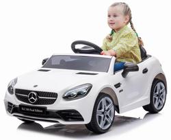 Akumuliatorinis automobilis Mercedes Benz Slc300 Kabrioletas Vaikiškas automobilis su pulteliu Baltas