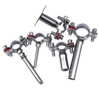 304 Stainless Steel Double Pipe Clamp with Screw-Fixed Bracket Stainless Steel