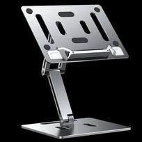 Oatsbasf Aluminum Laptop Stand Free Lift Height Multi-Angle Adjustable Reading Desk with Foldable Base Notebook Desktop Holder sidabras