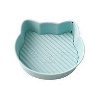 Cat Shape Air Fryer Grill Pot Silicone Non-Stick Microwavable Grill Heat-Resistant Cartoon Oven Baking Tray Kitchen Cooking mėlyna