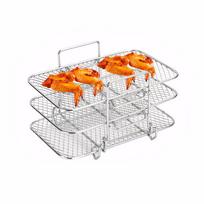 Air Fryer Rack Air Fryer Oven Grill Steamer Stainless Steel 3 Layers Dehydrator Stand Multifunctional Air Fryer Accessories China Mainland