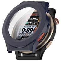 PC+Tempered Glass Case for Amazfit Cheetah Round/Cheetah Pro Samrt Watch Bumper for Amazfit Cheetah Pro Shell Protective Cover Amazfit Cheetah Pro tamsiai mėlyna spalva