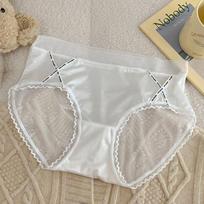Lace Underwear Women's Briefs Breathable Thin Transparent Sexy Fashion Girl Panties One Size