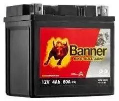 Banner 4Ah Bike Bull AGM 12V 55A akumuliatorius 114x71x106mm