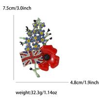 Creative Rhinestones Union Jack Poppy Brooch Versatile Fashion Men'S And Women'S Clothing Brooch Ornament Pin gray