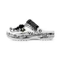 Crocs Classic klumpės crazy grafiti gotikinis retro stilius paplūdimio hip hopas Y2K tūkstantmečio stilius skylėtos avalynės unisex juoda ir balta 42-43 juoda balta spalva