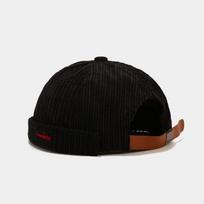 Retro Docker Cap Brimless Hat Skullcap Solid Color Corduroy Adjustable Hip Hop Landlord Hat Unisex Skullies Beanie Melon Cap M(56-58CM)