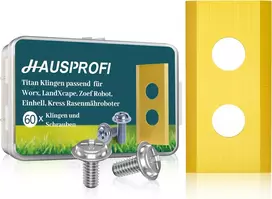 HAUSPROFI titano peiliukai robotų vejapjovėms, 0,75 mm storio, suderinami su Worx, LandXcape, Zoef Robot, Kress, 60 vnt. rinkinys