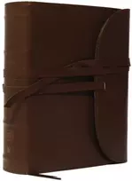 KNYGA Thomas Thomas Nelson NKJV, Journal the Word Bible, Large Print, Premium Leather, Brown, Raudona Letter