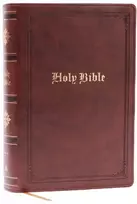 KNYGA Bookshop NKJV Bible: Personal Size Giant Print, Brown Leathersoft, Holy Bible, Raudona Letter, Comfort Print: New King James Version