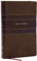 KNYGA Zondervan NKJV Personal Size Large Print Bible with 43,000 Cross References, Brown Leathersoft, Raudona Letter, Comfort Print