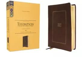 KNYGA Frank Charles Thompson KJV, Thompson Chain-Reference Bible, Large Print, Leathersoft, Brown, Raudona Letter, Comfort Print