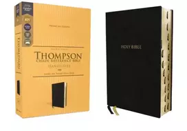 KNYGA Frank Charles Thompson KJV, Thompson Chain-Reference Bible, Handy Size, European Bonded Leather, Juodas, Raudona Letter, Thumb Indexed, Comfort Print