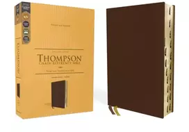 KNYGA Frank Charles Thompson KJV, Thompson Chain-Reference Bible, Genuine Leather, Calfskin, Brown, Raudona Letter, Thumb Indexed, Comfort Print