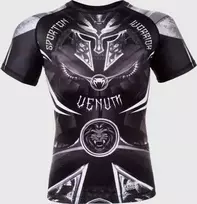 Venum Gladiator 3.0 Rashguard - Juodas/Baltas - Short Sleeves