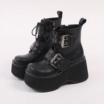 Brand New Gothic Style Sexy Elegant Chunky Platform Women Ankle Boots Walking Comfy Woman Shoes Platform Boots D246 35