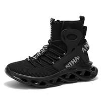 TUINANLE Tides Men Breathable High Top Tenis Sneakers Sport Running Casual Lace Up Walking Sneakers 39 juoda