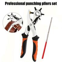 Genuine Leather Hole Punch,Heavy Duty Revolving Eyelet Punch And A Hole Grinding Rod,Handy Belt Drilling Tool Premium Grade Auto Interior Accessory