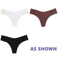 Sexy Ice Silk Panties Low-waist Traceless G-String Thong Lingerie Ladies Large-sized Breathable Lace Underpants