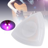 Guitar Luminous Pick Food Grade Plastic LED Touch Accessories with Builtin Battery(White )