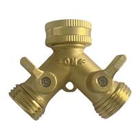 2 Way Hose Splitter Garden Hose Y Splitter Heavy Duty 3/4 Thread Garden Ball Valve 360 Degree Rotating Adjustable for Garden