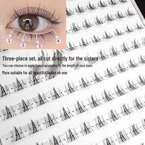 Glue-Free Manga Barbie Wildcat Lower Lashes – Easy Three-Step Newbie False Lashes for a Realistic Look. Glue Type: 10 Rows Lower Lashes + Tweezers gray