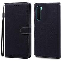 Oneplus Nord AC2003 dėklas One plus Nord odinis atverčiamas piniginės dėklas Oneplus Nord 5G dėklui AC2001 telefono dėklas Coque Fundas For Oneplus Nord 5G juoda