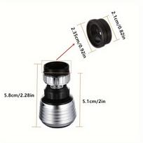 1pc 360° Rotating Water Saving Faucet Aerator – Kitchen Diffuser,Nozzle Filter, Adapter – Anti-Splash & Easy Clean,Universal Fit