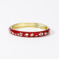Saulėgrąžų gėlių vintažinis cloisonné apyrankė-žiedas Tradicinė moteriška rankos apyrankė Moterims rožinė raudona spalva