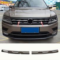 Chromuotas priekinių grotelių buferio dangtelis, skirtas VW Tiguan Mk2 2016 2017-2020, apdailos įdėklas, gaubto apdaila, formavimo elementas, apsauginis elementas China Mainland