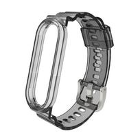 Adjustable Sports Soft Band for Smart Watch Strap Suitable for  Mi Band 6 5 4 3 Sweatproof Bracelet Durable Wristband skaidri juoda spalva