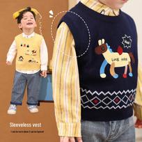 LUSON Baby Boys' Knitted Vest 2026 Spring/Autumn Collection 110 geltona