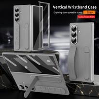 Trending Luxury for Samsung Fold 7 Wrist Strap Hinge Case PC Mobile Phone Case with Integrated Film Compatible with Fold 6 5 4 3 Opp Bag&For samsung fold5 pilka spalva
