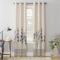 Lavender Flowers Bohemia Windows Curtains Living Room Bedroom Window Treatments Household Kitchen Curtains 135W x 60H(cm) x1